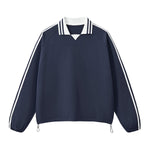 Retro Striped Collar Pullover Sweatshirt