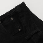 Slim Fit Solid Black Flared Denim Pants