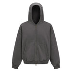 Vintage Oversized Full Zip Kangaroo Pocket Hoodie