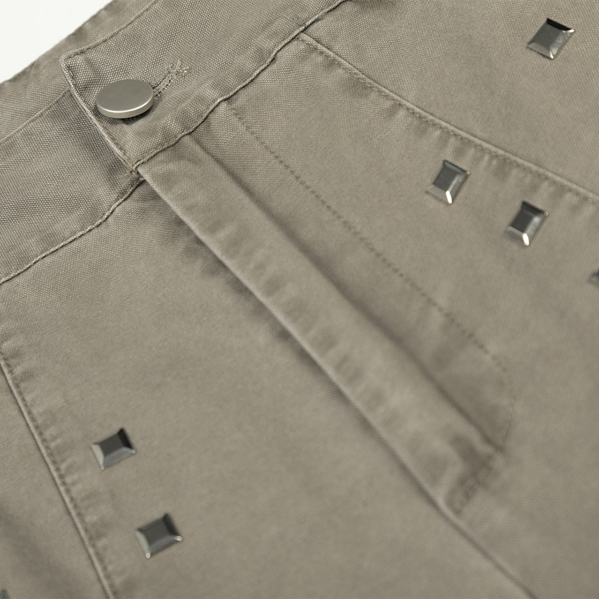 Square Stud Detail Wide Leg Pants