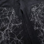 Marble Pattern Panels Black Wide Leg Painter Pants