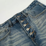 Light Wash Wide Leg Button Front Denim
