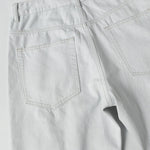 High Street Washed Distressed Wide Leg Flared Jeans