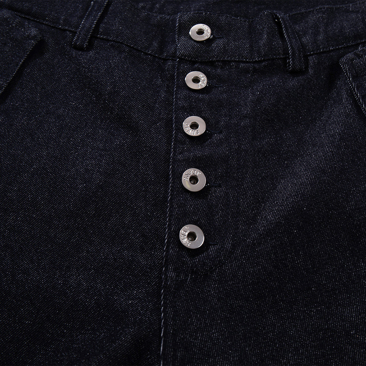 High Waisted Relaxed Fit Button Fly Vintage Blue Jeans