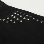 Black Wide Leg Pants Studded Accent Detail
