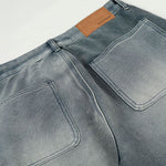 Light Blue Vintage Washed Wide Leg Jeans