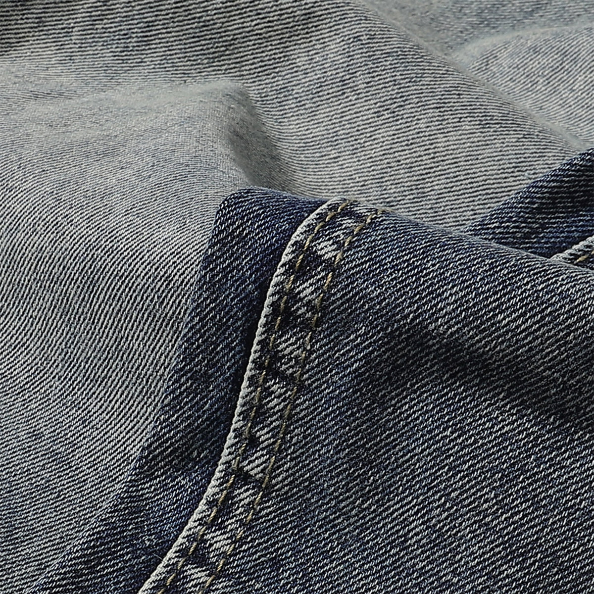 Vintage Washed Distressed Light Blue Wide Jeans