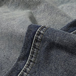 Vintage Washed Distressed Light Blue Wide Jeans