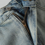 Vintage Light Wash Distressed Straight Leg Relaxed Jeans