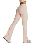 Drawstring Split-Hem Flare Leggings