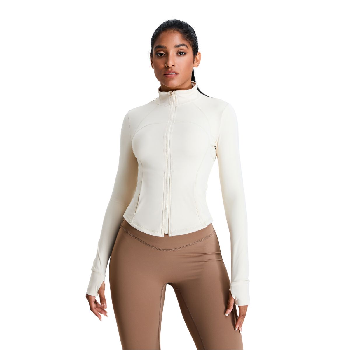 Women's Solid Color Full-Zip Jacket