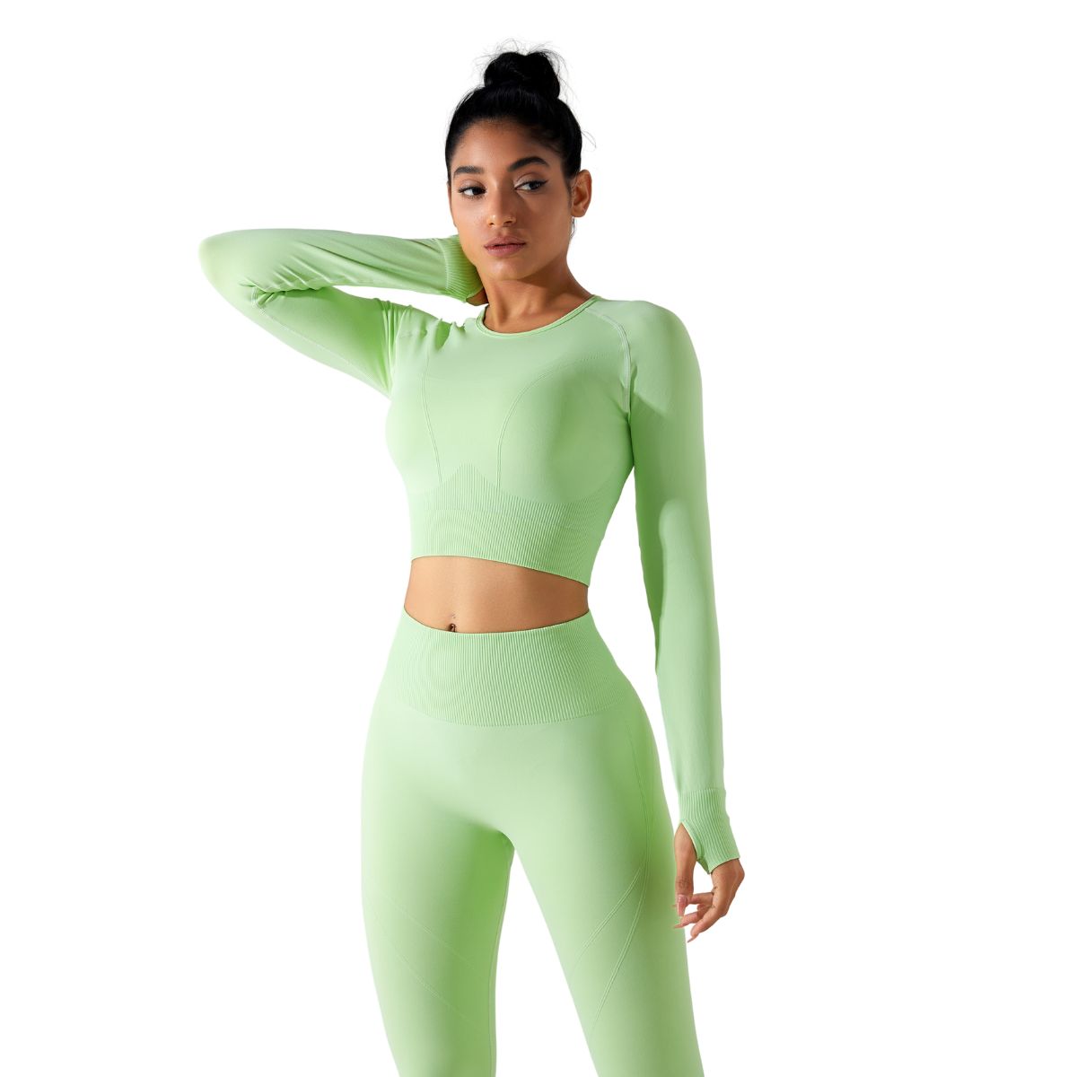 Camisa corta de manga larga con agujeros para los pulgares