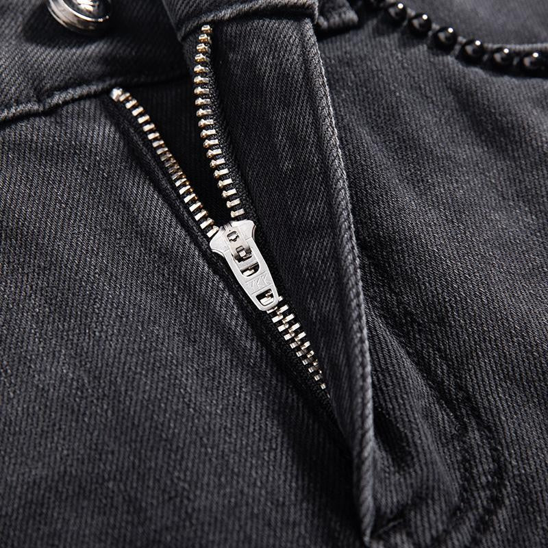 Risen Jeans Pearl-Embellished Floral-Embroidered Whisker Jeans