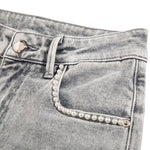 Risen Jeans Beaded-Embroidered Floral Cut-Out Ankle Jeans