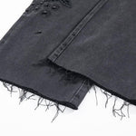 Risen Jeans Pearl-Embellished Floral-Embroidered Whisker Jeans