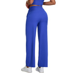 High-Waisted Solid Color Wide-Leg Yoga Pants