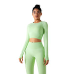 Camisa corta de manga larga con agujeros para los pulgares