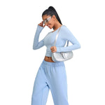 Low-Back Seamless Long-Sleeve Crop Tee