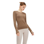 Thumb Holes Seamless Long-Sleeve Shirt
