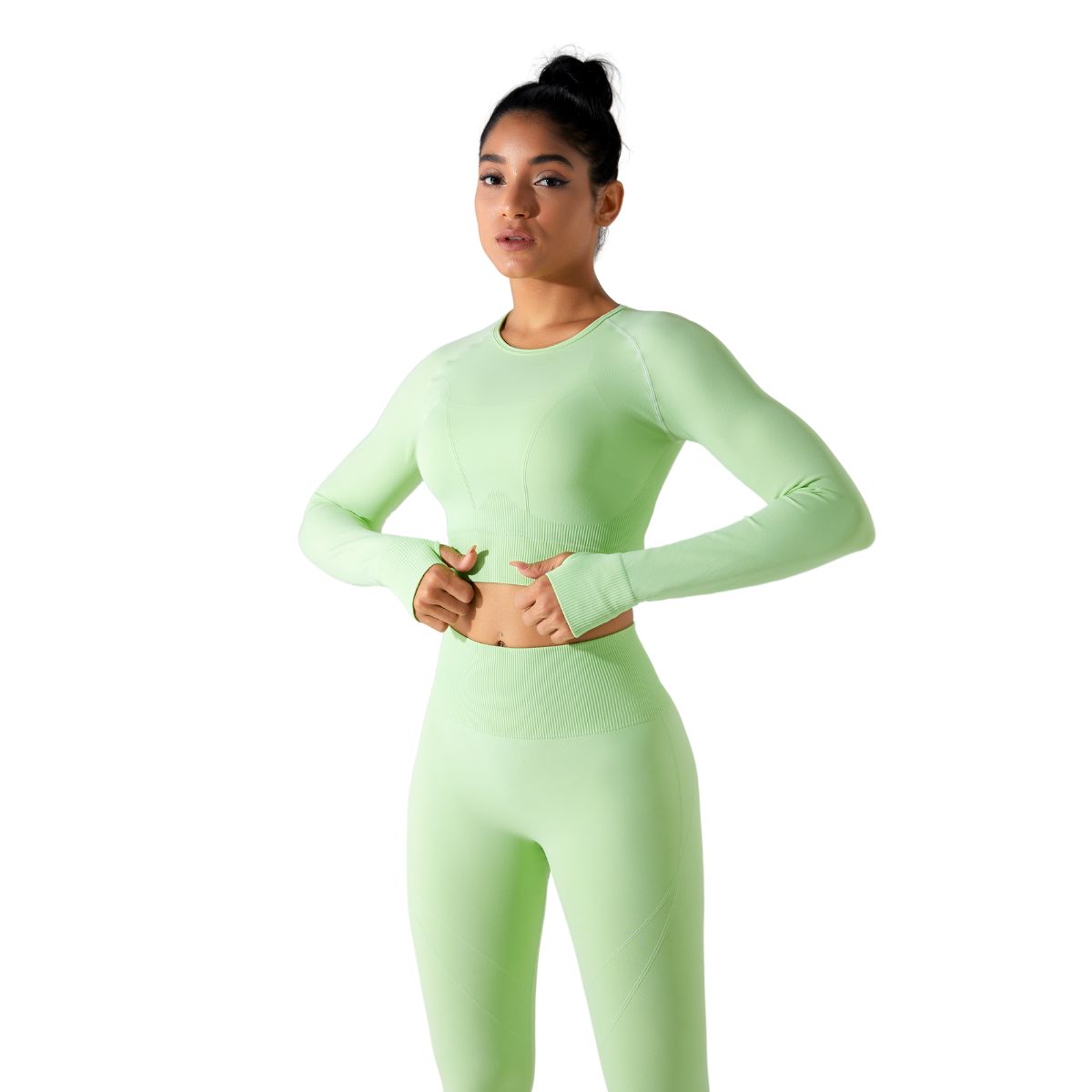 Camisa corta de manga larga con agujeros para los pulgares