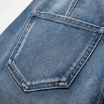 Risen Jeans Rhinestone-Transferred & Embroidered Cut-Out Jeans