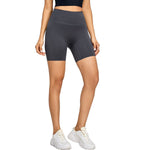 High-Waisted Solid Color Yoga Shorts