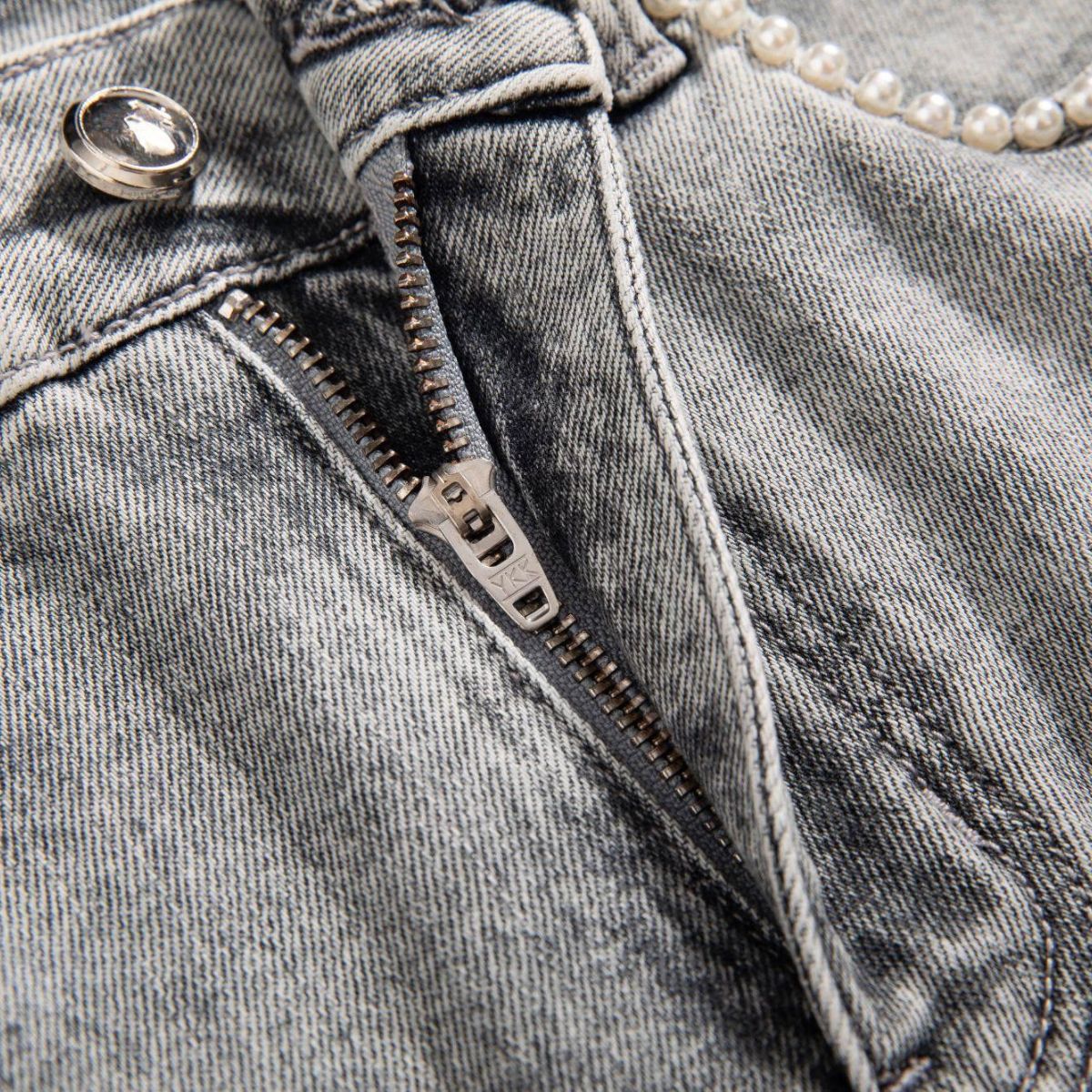 Risen Jeans Beaded-Embroidered Floral Cut-Out Ankle Jeans