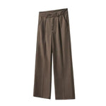 Solid-Color Single Pleat Trousers