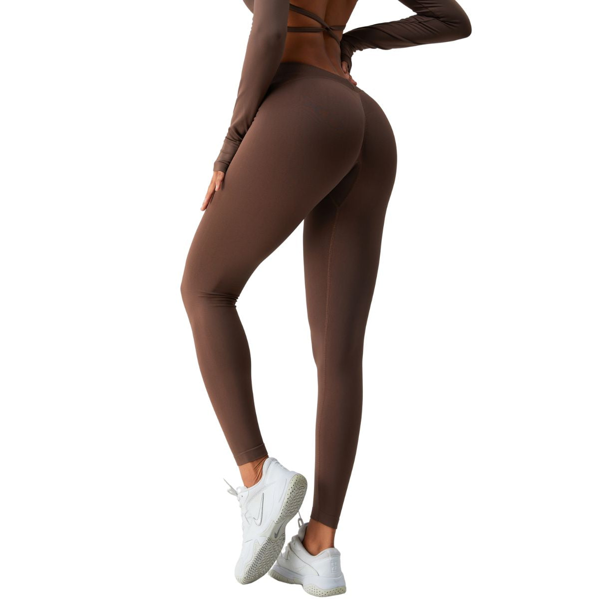 Solid Color V Waist Yoga Leggings