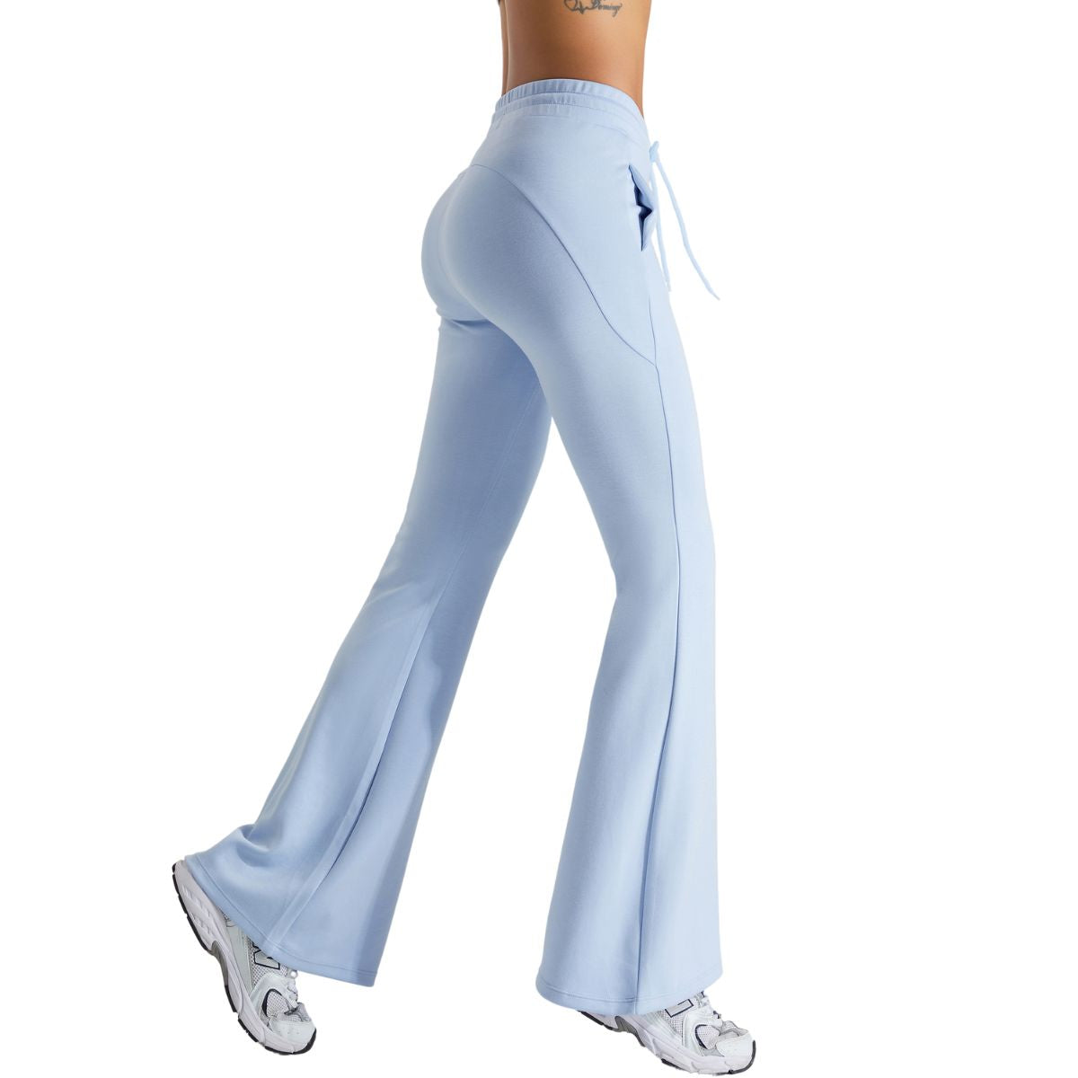 Drawstring-Waist Flare Workout Pants