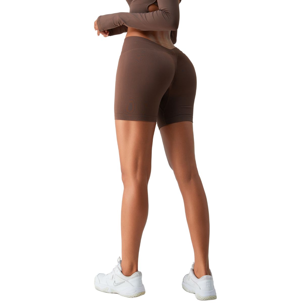 Solid Color V Waist Yoga Shorts