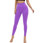 Leggings de yoga de cintura alta y color liso