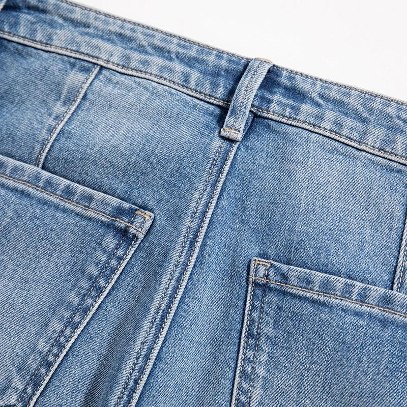 Risen Jeans Raw Hem Floral Lace-Cut Jeans with Rhinestones