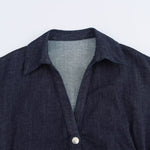 Vestido midi de mezclilla con botones delanteros y manga corta