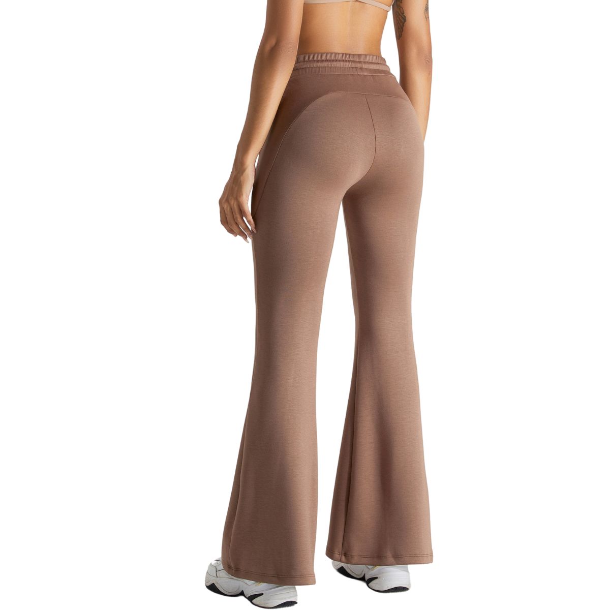 Drawstring-Waist Flare Workout Pants