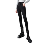 High-Waisted Button-Front Skinny Jeggings