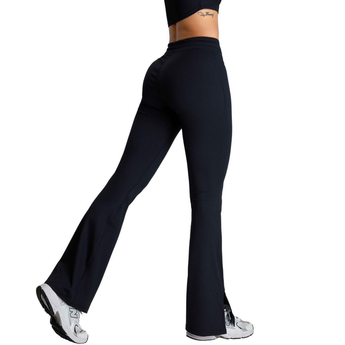 Drawstring Split-Hem Flare Leggings