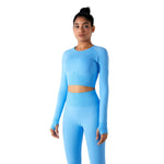 Camisa corta de manga larga con agujeros para los pulgares