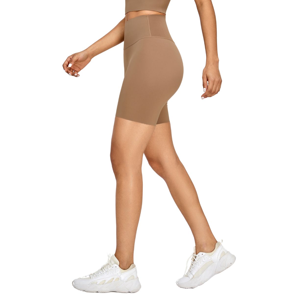 High-Waisted Solid Color Yoga Shorts