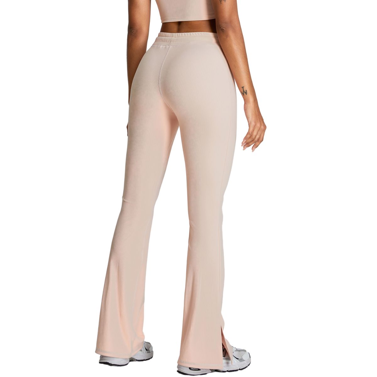 Drawstring Split-Hem Flare Leggings