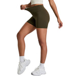 Solid Color Booty-Lifting Yoga Shorts