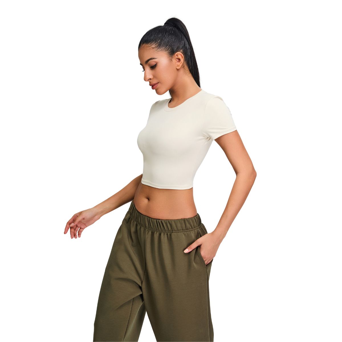 Ultra-Soft Crewneck Cropped T-Shirt