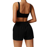 Women's Solid Pleated Cotton Shorts