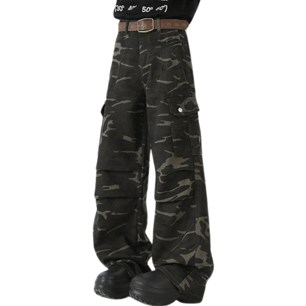 Relaxed Fit Military Camouflage Utility Pants