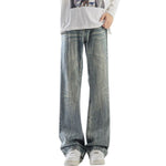 Classic Straight Leg Whisker Denim Pants