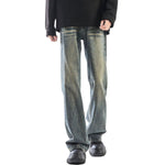 Relaxed Fit Whisker Ripped Denim Jeans