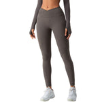 Women's Solid Color Crossover Leggings