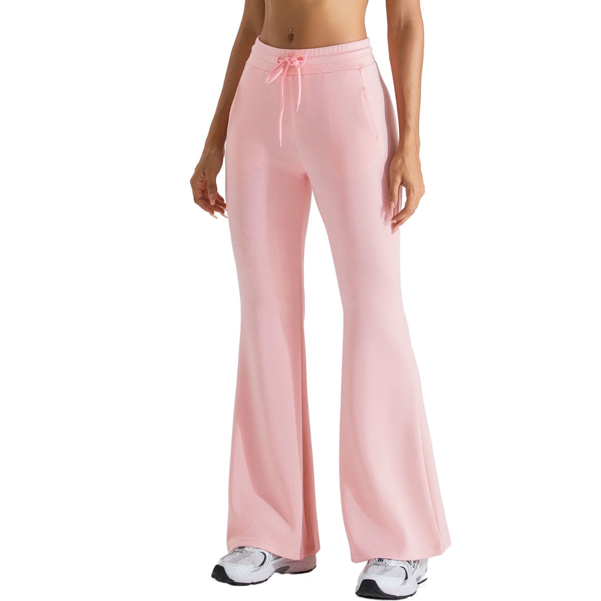 Drawstring-Waist Flare Workout Pants