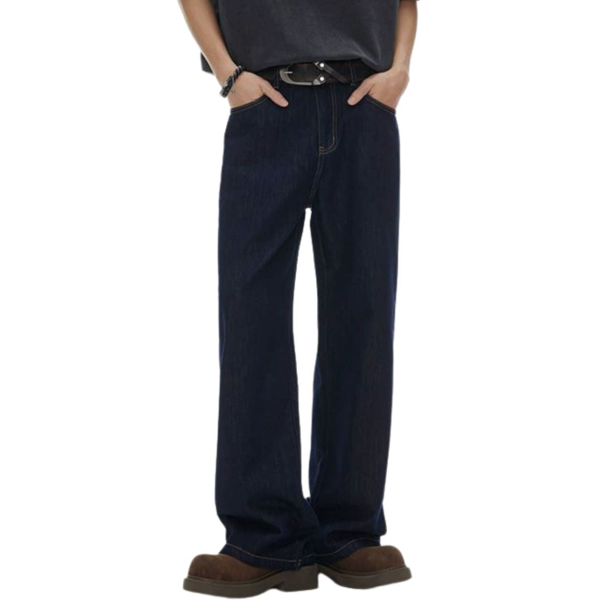 Pantalones vaqueros rectos con orillo