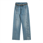 Risen Jeans Pearl-Frog Embroidered Wide-Leg Jeans